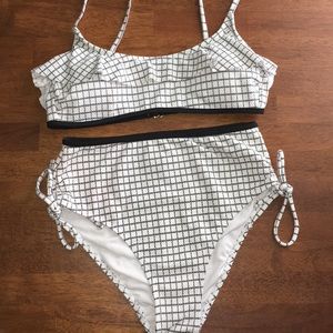 Bikini set. Black and white pattern